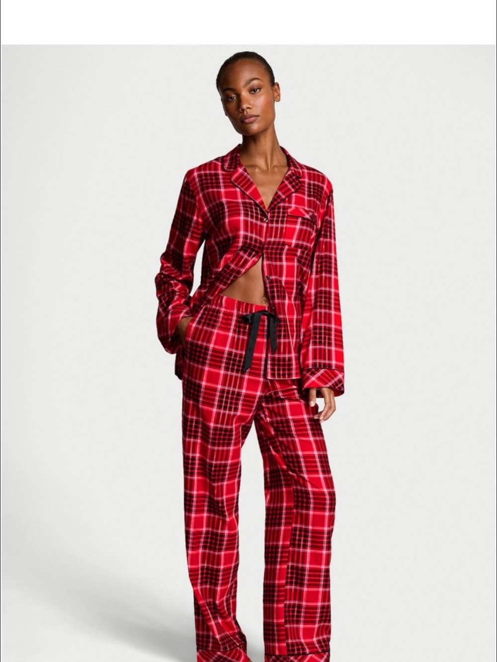 NWT Victoria's Secret Red Plaid Pajama Set - Button Shirt & Pants